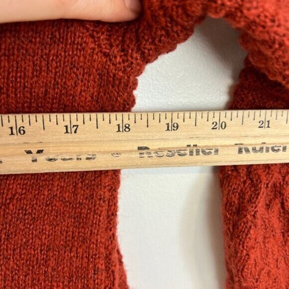 Kempson Womens Medium Burnt Orange Open Front Knit Acrylic Cardigan Sweater Boho - Picture 8 of 15